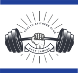 Image of hand lifting weights and East Campus Health and Fitness Club text