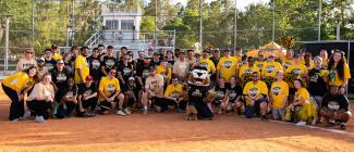 Group Photo of PHSC students, faculty, and staff at the flag football engagement game.