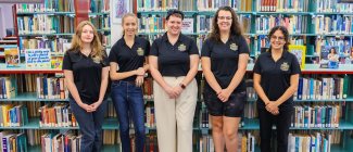 A group of student government officers at PHSC West Campus Library.